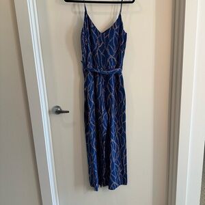 L'AGENCE Blue and gold chain patterned  jumpsuit